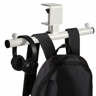 White Heavy Duty Under Desk Bag Backpack Purse Hook Hanger Organizer 1 PCS
