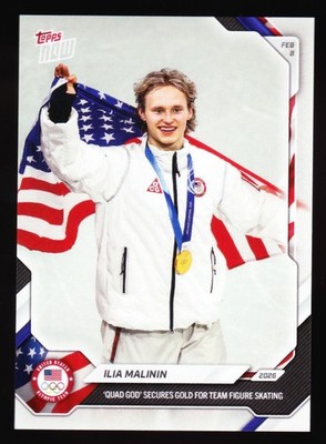 Ilia Malinin Quad God Figure Skating Gold Team USA 2026 Topps Now Olympics #3