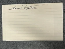 Hank Leiber (1933) autographed 3 x 5 index card MLB Guaranteed to Pass