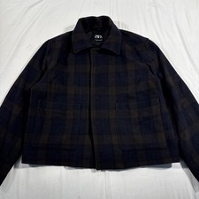 Zara Plaid Checkered Wool Jacket Men  s Large