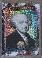 2026 Leaf Metal President’s Day JOHN ADAMS Silver Shimmer Parallel 9/15.