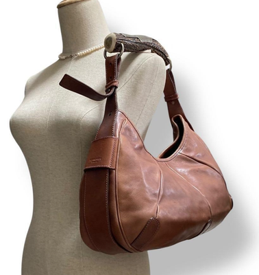 Yves Saint Laurent One Shoulder Bag Mombasa Brown Horn Handle