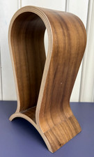 Curved Wooden Headphone Stand Walnut Finish Bentwood Arch Headset Hat Holder
