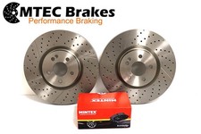 Mercedes A45 AMG W176 GLA45 X156 13- Vorne Gelocht Gerillt Bremsscheiben Bel&auml;ge