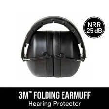 3M Hearing Protection Earmuff Black Folding Adjustable Noise Reduction 25dB NRR