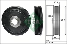 INA 544 0110 10 Belt Pulley, Crankshaft for Nissan, Renault