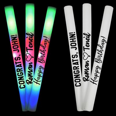 25 LED Foam Light Sticks Batons, 3 Color Modes, 16''