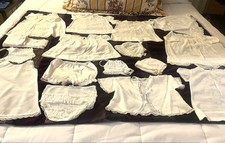 Lot 16 Antique Victorian Cotton Lace Baby Child Clothing Mixed Sizes  more