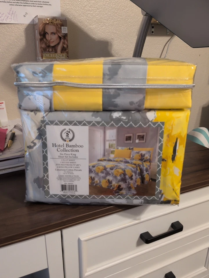 Juego de sábanas King Hotel Bamboo Collection juego de 6 piezas 2 fundas de almohada adicionales Foto 2 de 2