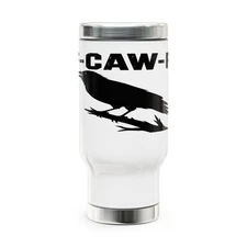 Perched Crow's Call- F-Caw-F Funny Crow Mug 