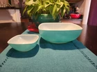 EUC- PYREX Turquoise Chip & Dip Bowls, 025 & 410