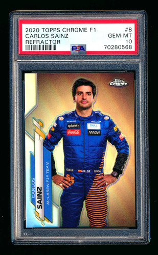 Carlos Sainz [Refractor] #8 2020 Topps Chrome Formula 1 card