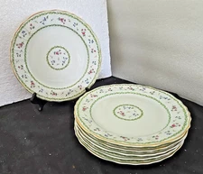 SET OF 6 BERNARDAUD LIMOGES ARTOIS VERT GREEN SALAD PLATES 8.5” FRANCE MINT