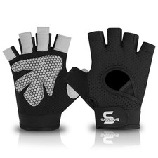 SAWANS Gym Gloves for Men  Women Ladies Weight Lifting Medium, Black