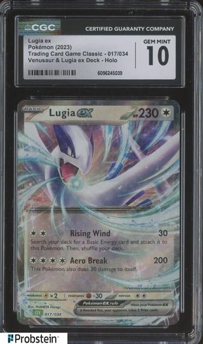 2023 Pokemon Venusaur & Lugia ex Deck 017/034 Lugia ex Holo CGC 10 GEM MINT