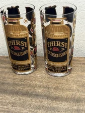 Pair of MCM Georges Briard Thirst Extinguisher Highball Glasses ~ Good Condition