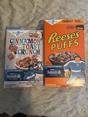 Fantastic 4 x Cinnamon Toast Crunch and Reese s Puff Cereal RARE