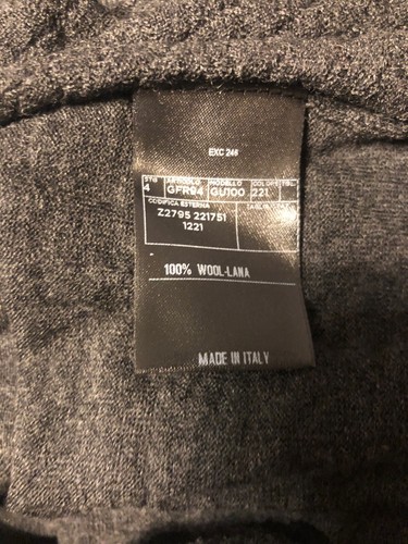 Gucci Men’s Diamanté Stitch V-Neck Sweater Wool Dark Grey XXL NWT - Picture 8 of 8