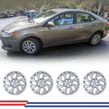 Set of 4 16" Sliver Hub Caps Full Rim Wheel Covers for 2017-2019 Toyota Corolla