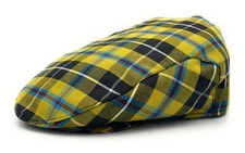 Cornish National Tartan Flat Cap Made in Scotland