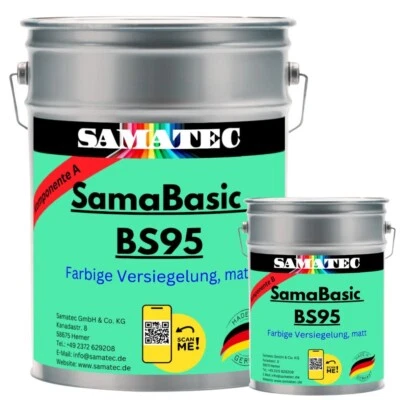 SAMATEC 2K Bodenbeschichtung Bodenfarbe Fußbodenfarbe Betonfarbe Estrichfarbe matt BS95