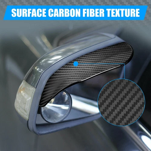 2PCS Carbon Fiber Black Mirror Rain Visor Guard For Car Auto Accessories - Bild 9 von 11
