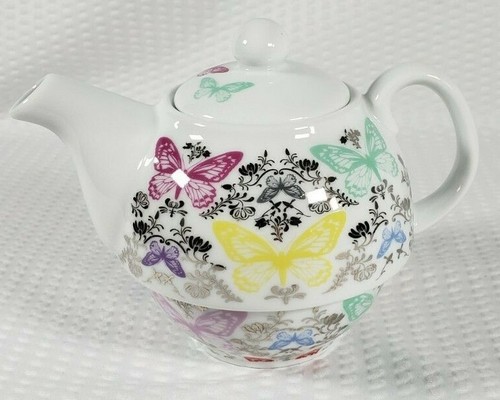 Paperchase Fine Porcelain Tea Pot Butterfly Design - Picture 2 of 9