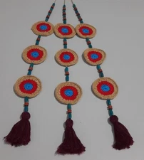 Wall Crocheted Handmade Vintage Hangers Hot Blue Hanger Red 3 Nos.