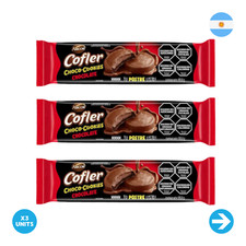 Cofler Choco-Cookies - Chocolate relleno de chocolate 105,6 g / 3,7 oz (paquete de 3)