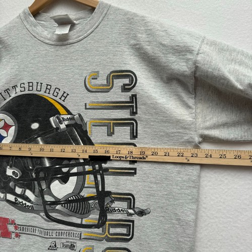 VTG 90s Pittsburgh Steelers 1994 NFL Riddell XL Graphic Shirt Football Helmet - Picture 10 of 12