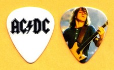 AC/DC Malcolm Young Photo Dark Blue Background Guitar Pick - 2009 Black Ice Tour