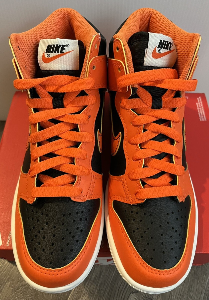 Nike Dunk High (GS) Black Safety Orange DB2179-004 Size 4.5Y