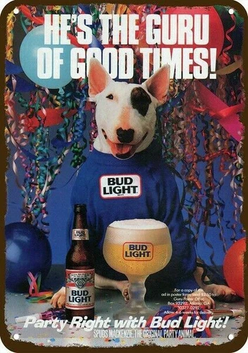 1988 BUD LIGHT BEER BUDWEISER SPUDS Vintage Look DECORATIVE REPLICA METAL SIGN