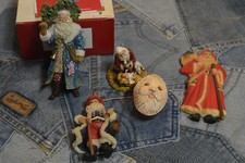 Santa Claus Ornaments Lot Hallmark American Patriot Patriotic Egg Baby Jesus