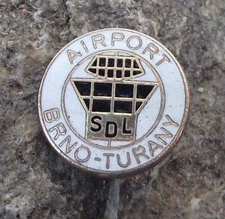 Vintage Brno Turany Airport Czech Air Traffic Control Tower SDL ATC Pin Badge