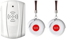 Caregiver Two Wireless Call Buttons and Wireless Pager - Nurse Call Alert System