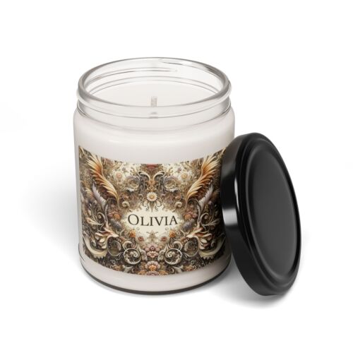 Scented Soy Candle, 9oz OLIVIA Personalized Stunning Design 3, Gift Home Decor - Picture 14 of 51