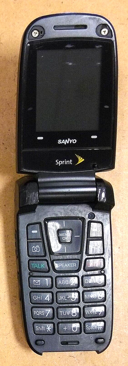 Sanyo SCP-3200 - Midnight Black ( Sprint ) Rare Flip Phone - Works