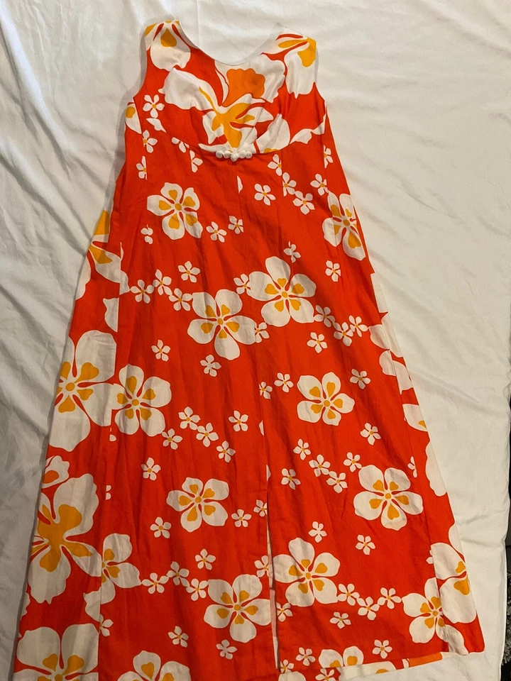 Maxi Vestido Vintage Un Original Hawaiian Togs Flores Tropicales Hecho en Hawai Foto 2 de 4