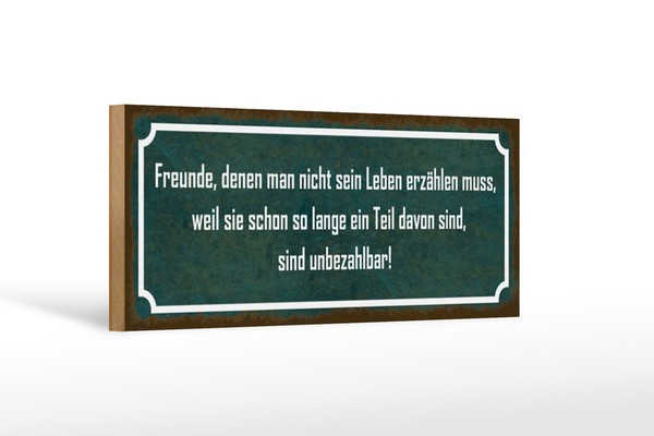 Holzschild Spruch 27X10 Cm Freunde Sind Unbezahlbar Deko Schild Wooden Sign-image