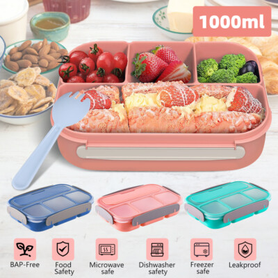 Lunch Box Bento Box 4 Compartment Portable Food Storage Snack Container