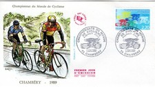 2590++FDC  ENVELOPPE 1er JOUR     1989 CHAMPIONNAT DU MONDE CYCLISME.