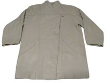 Global Identity G III Leather Vintage Zip Thinsulate Lining Size M Ivory Jacket