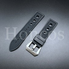 24MM RUBBER DIVER WATCH BAND STRAP FITS FOR U-BOAT WATCH BLACK