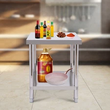 Commercial Stainless Steel Kitchen Food Prep Work Table - 24 x 18 Inches
