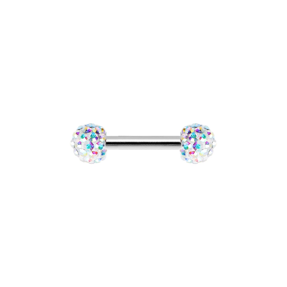 BodyJewelryOnline Anillo para Pezón Joyería Corporal Barbells Redondo Ferido Bola 16G Par Foto 2 de 4