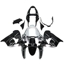 Black White Fairing Kit For Kawasaki Ninja ZX9R 2000 2001 ABS Injection Bodywork