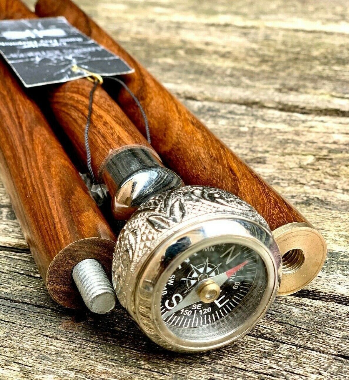 Compass Handle Find Your Way Handcrafted Wooden Walking Stick with ...
