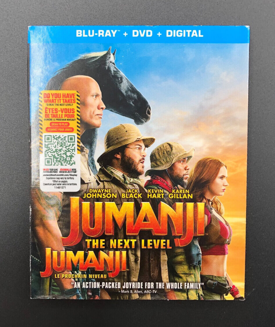 Jumanji: The Next Level (Blu-Ray, Movie) w/ Slipcover NEW SEALED