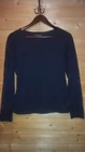 LADIES MARIMEKKO LONG SLEEVE BLUE COTTON BLOUSE  SZ L FINLAND GOLD ROSE PATTERN